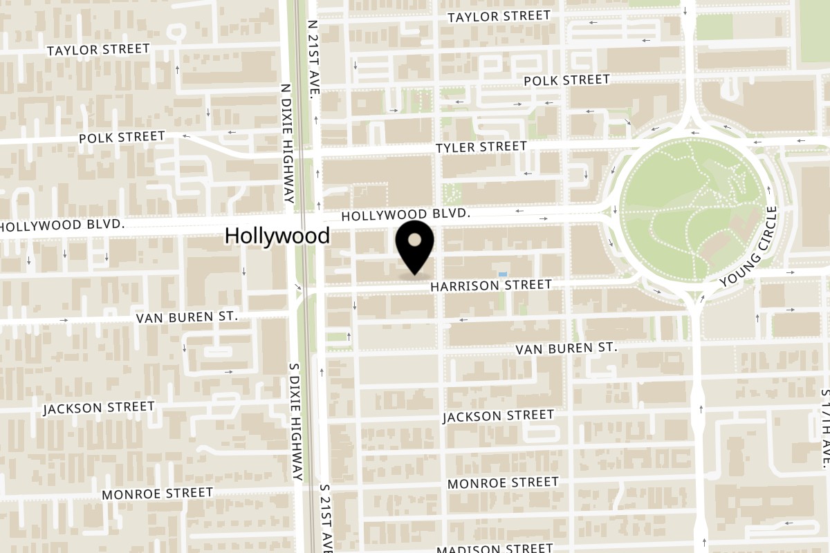 Map showing the location of C4Eats on 2003 Harrison St in Hollywood